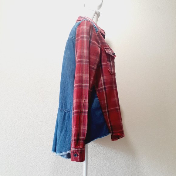 Free People Mixed Media Block Shirt - Picture 3 of 16